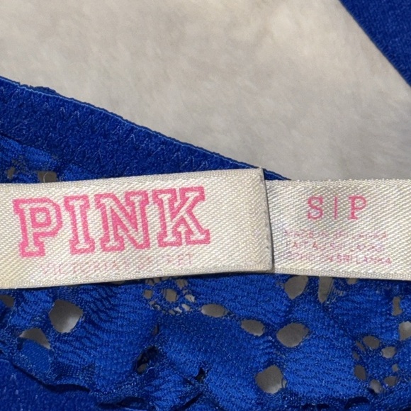 Victoria’s Secret Pink Longline Lace Bralette Underwire Bra Blue Women’s Small S - Picture 10 of 12